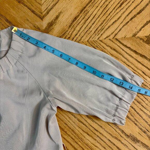 Banana Republic Stretch Blazer Suit Jacket Beige Belt Waist Tie Pockets Size 2 - Picture 9 of 12